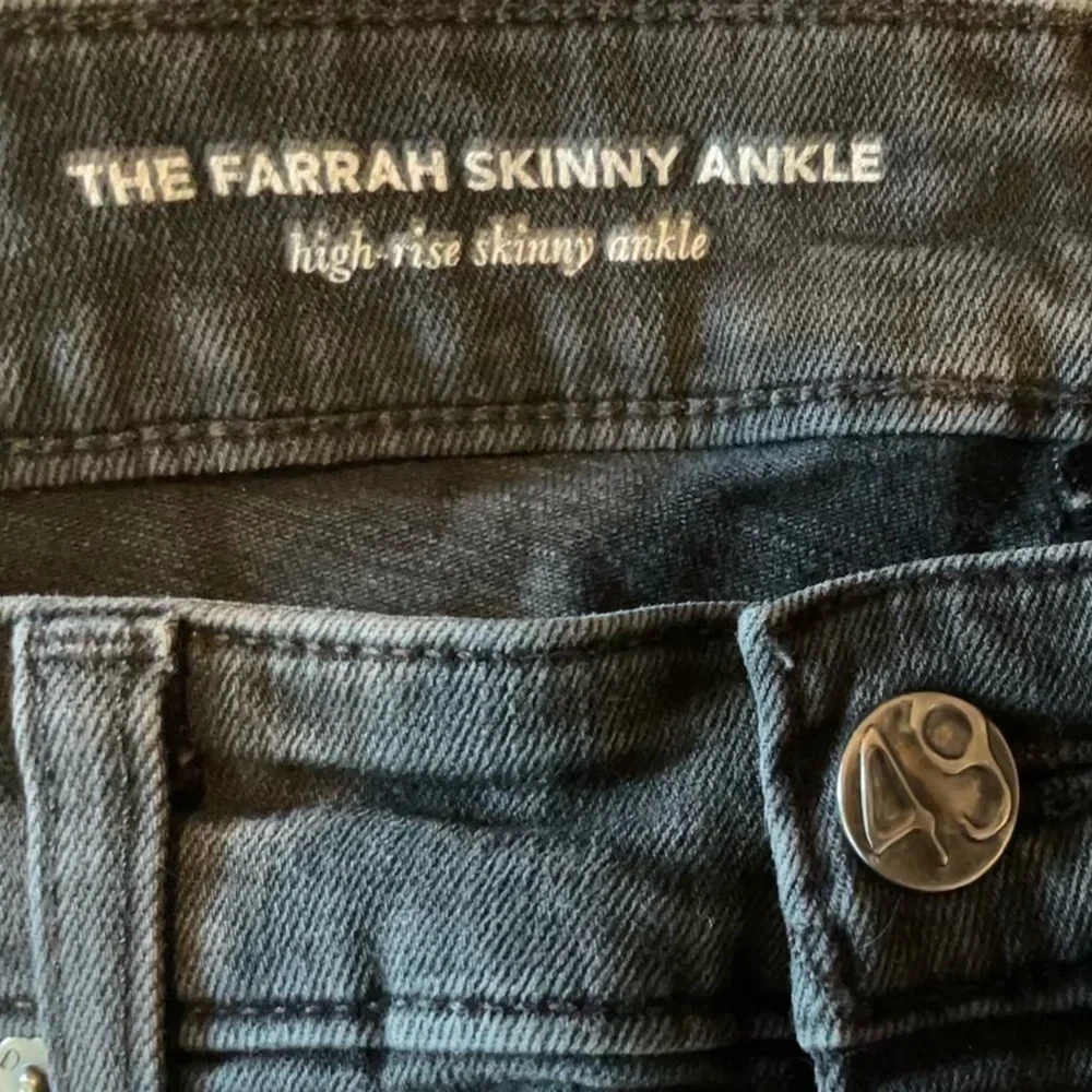 AG Adriano Goldschmied The Farrah Skinny Ankle High Rise Jeans Black - Picture 8 of 12